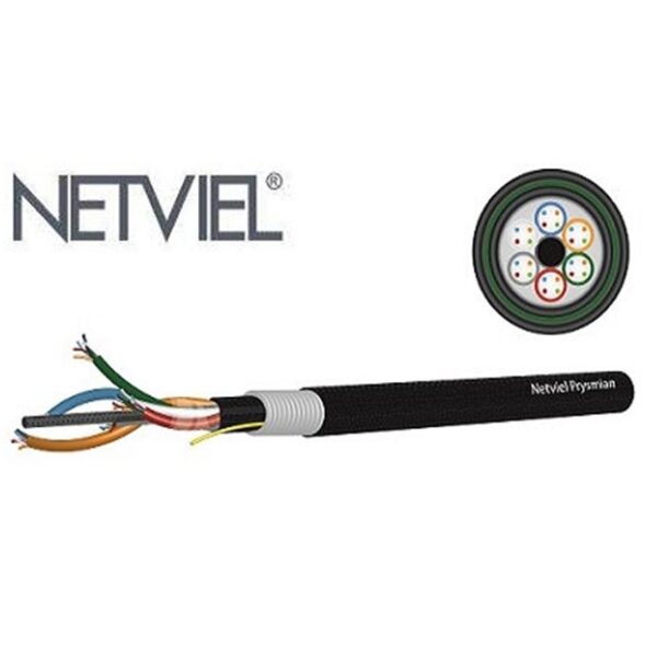 Netviel 8 Core OM4 Multimode AERODUCT Universal Duct Aerial Cable, Span 50 Meter Single Jacket 50/125um MULTILOOSETUBE